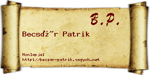 Becsár Patrik névjegykártya